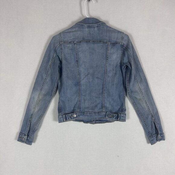 Levis Jean Jacket Womens Size Small Light Wash Trucker Denim Original STAINED - Picture 8 of 13